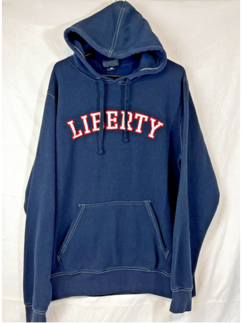 Liberty Men’s Navy Blue Pullover Hoodie w/ Kangaroo Pocket-XL (J•America) EUC